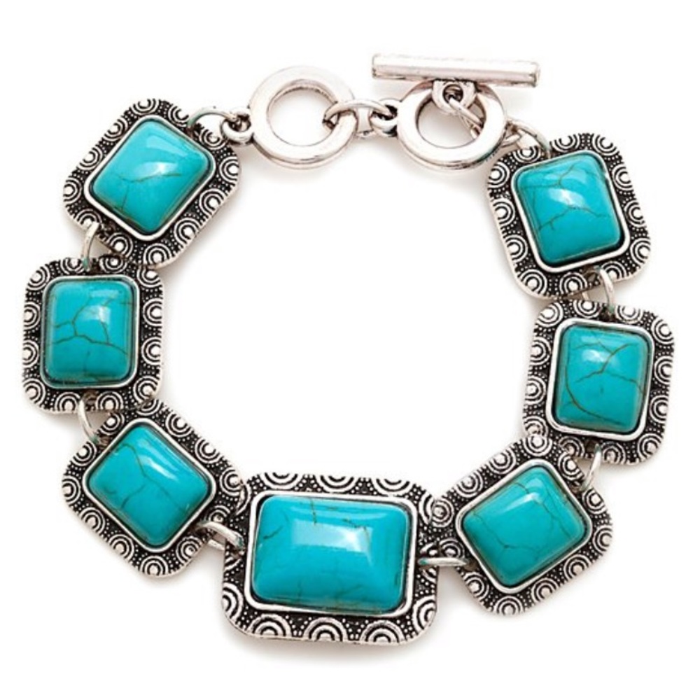 New MexZotic Blue Howlite Antique Square Bracelet